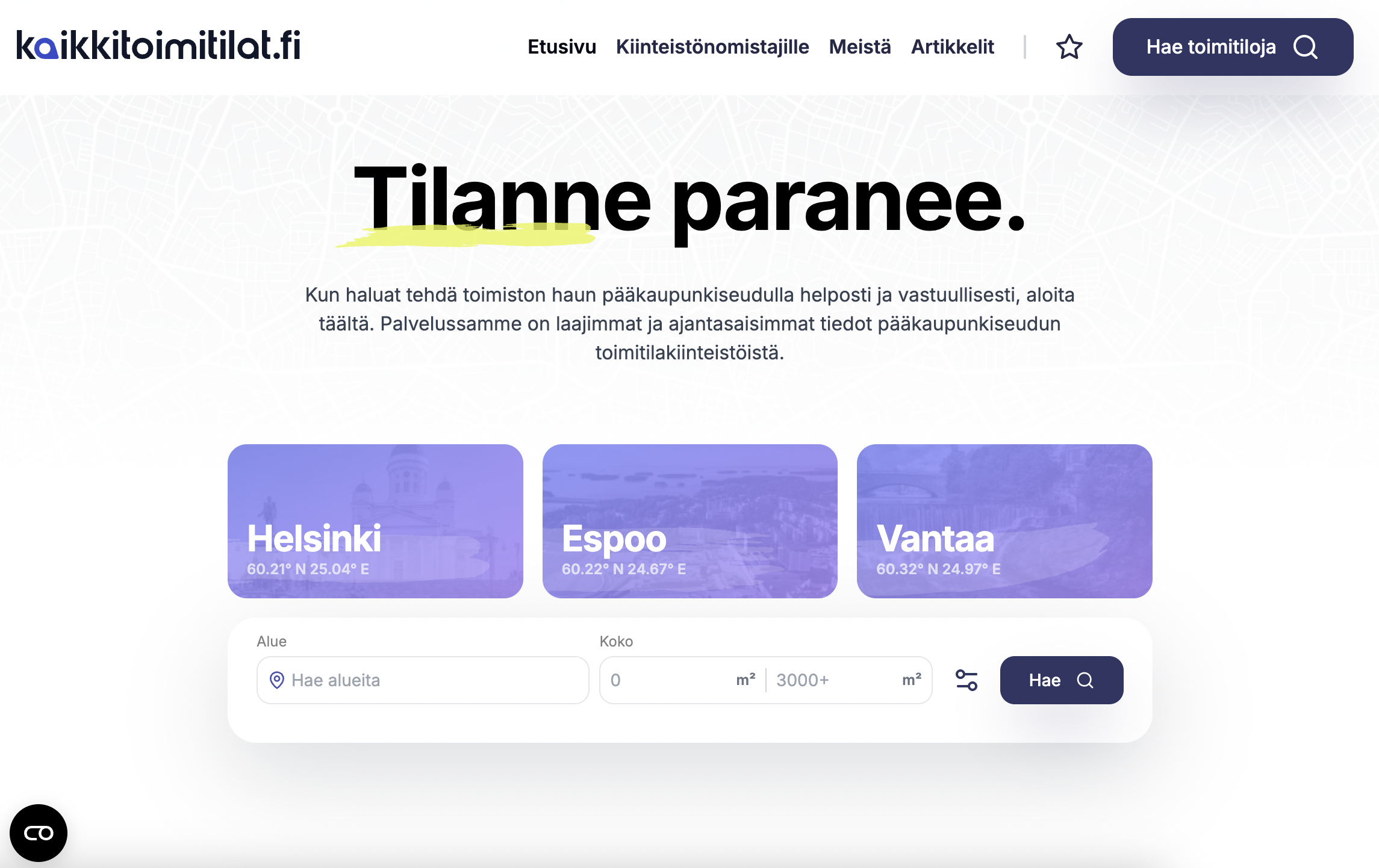 Kaikkitoimitilat.fi Background